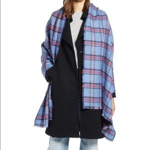 Halogen x Atlantic-Pacific Plaid Double Sided Blanket Wrap